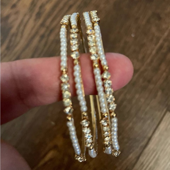 Freshwater Pearl & Zircon Bangles Set - Picture 2 of 7